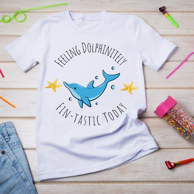 Camiseta Sentindo DolphinDefinitivamente Fin-tastic Hoje Cr (Criador carregado)