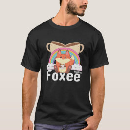 Camiseta Sentindo-me foxee Fofo Kawaii Café de Raposa