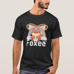 Camiseta Sentindo-me foxee Fofo Kawaii Café de Raposa