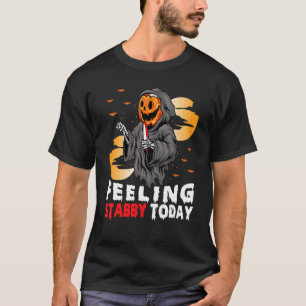Camiseta Sentindo-me Perfurador Hoje   Abóbora Fantasma Hal