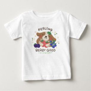 Camiseta Sentindo-se Muito Bem: Cachorro Fofo com Frutas