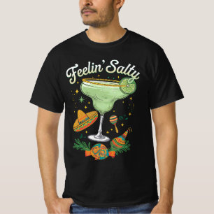 Camiseta Sentindo-se Salgado Margarita Engraçado Cinco De M