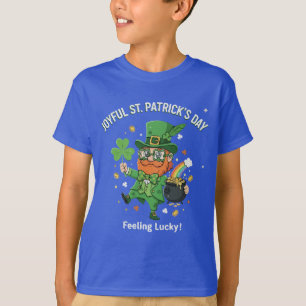 Camiseta Sentindo-se Sortudo Dia de São Patrício Leprechaun