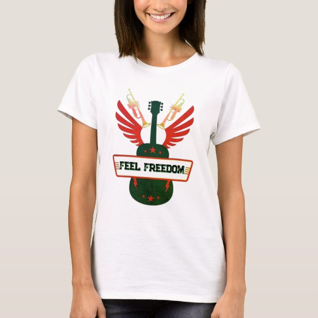 Camiseta Sentir a liberdade | Freefit 100% de algodão (Frente)