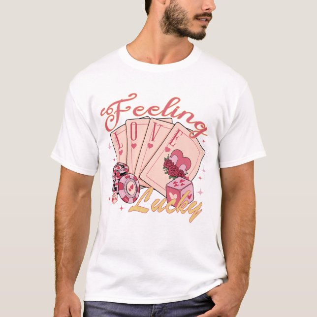 Camiseta Sentir amor com sorte (Frente)