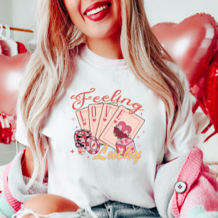 Camiseta Sentir Amor Com Sorte, Retro Engraçado