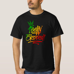 Camiseta Sentir Bênção Do Estilo De Etiqueta De Grafite Ras