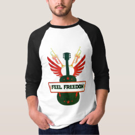 Camiseta Sentir liberdade Raglan Tee | Capa 3/4 de Freefit