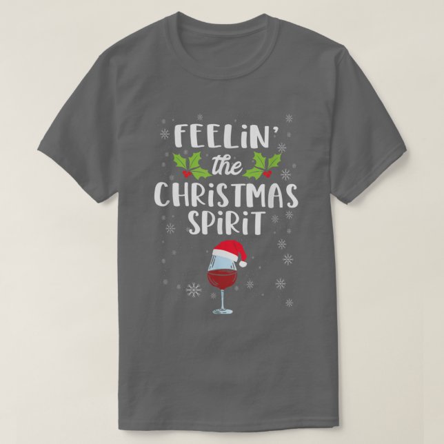 Camiseta Sentir o espírito de Natal Engraçado Drinki (Frente do Design)