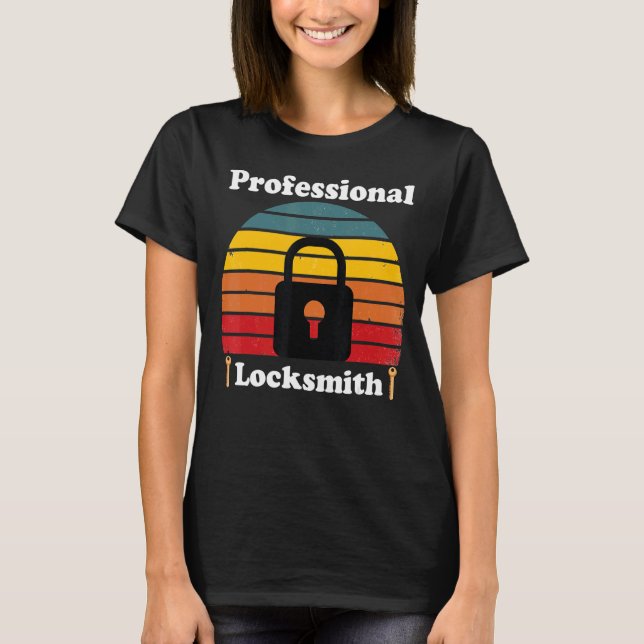 Camiseta Separação de Locksmith Retro Profissional (Frente)