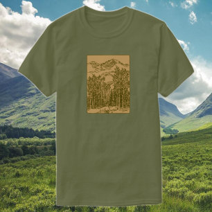 Camiseta Sepia Mountains and  Forest