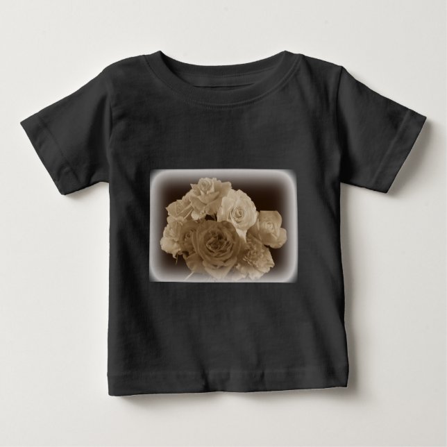 Camiseta Sepia Rose Bouquet (Frente)