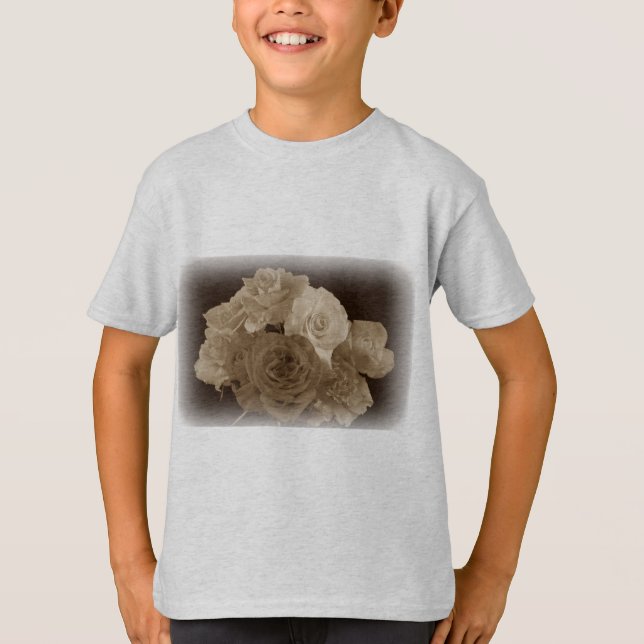 Camiseta Sepia Rose Bouquet (Frente)