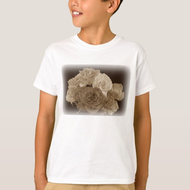 Camiseta Sepia Rose Bouquet (Frente)