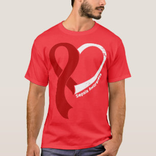 Camiseta Sepsis Consciência Esperança Amor Fita Coração Fel