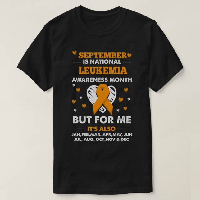 Camiseta September is Leukemia Awareness Month  (Frente do Design)