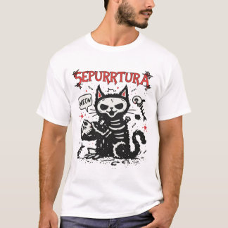 Camiseta Sepurrtura Heavy Metal Cat Illustration