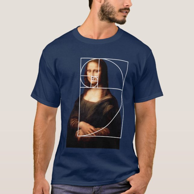 Camiseta Sequência Fibonacci Leonardo da Vinci Mona Lisa (Frente)