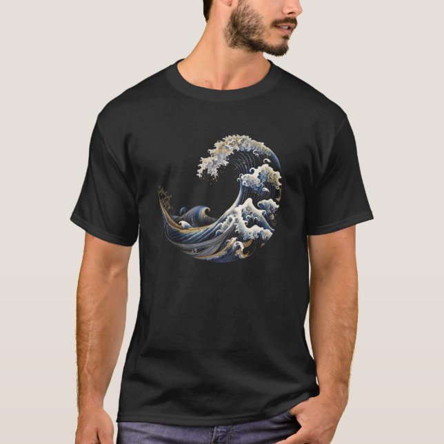 Camiseta Sequência Fibonacci Onda Kanagawa (Frente)