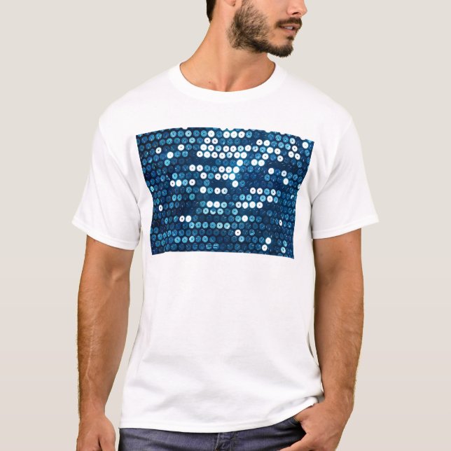 Camiseta sequências azuis brilhante (Frente)