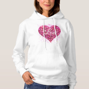 Camiseta Sequências cintilantes cor-de-rosa, namorados de