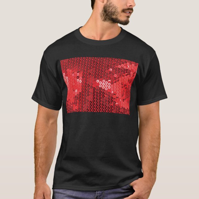 Camiseta sequências vermelhas brilhantes (Frente)