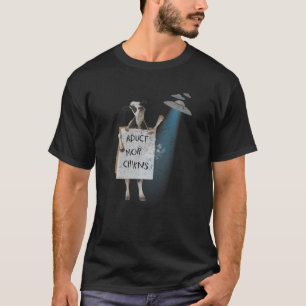 Camiseta Sequestrar Mais Frangos Vaca Ufo Abdução Alienígen