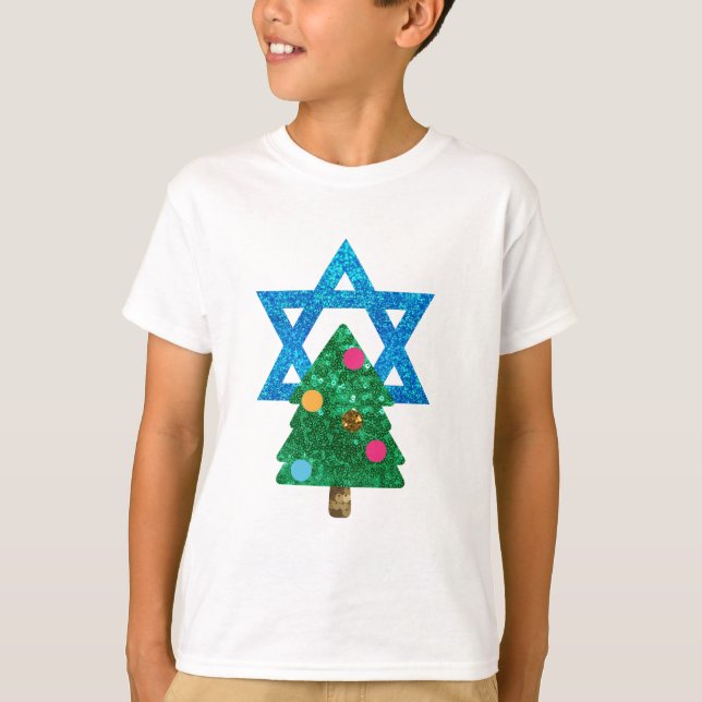 Camiseta sequin christmukkah hanukkah (Frente)