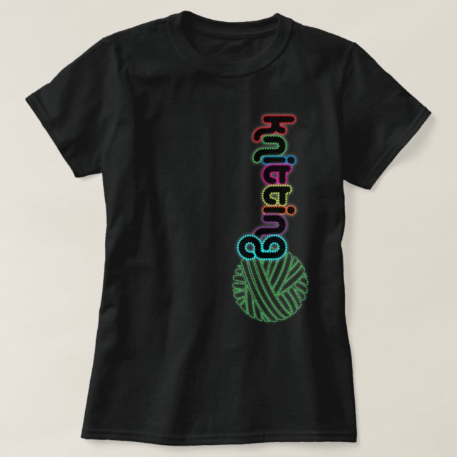 Camiseta Sequin Glow Knitting (Frente do Design)