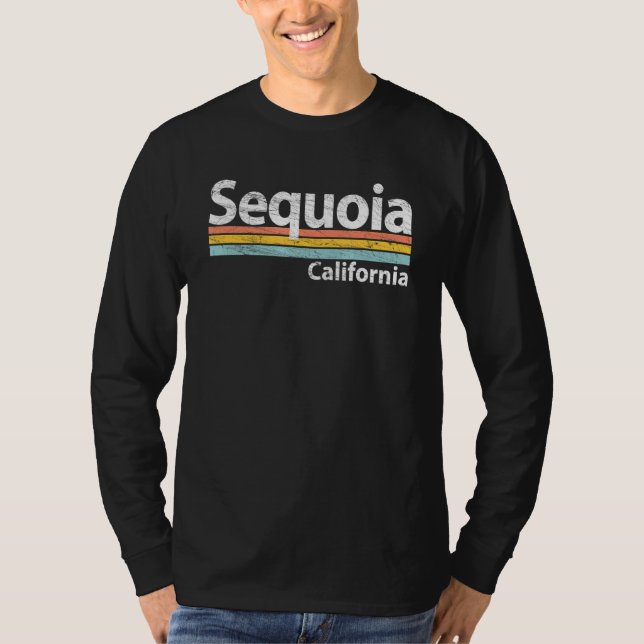 Camiseta Sequoia National Park California Retro Stripes (Frente)