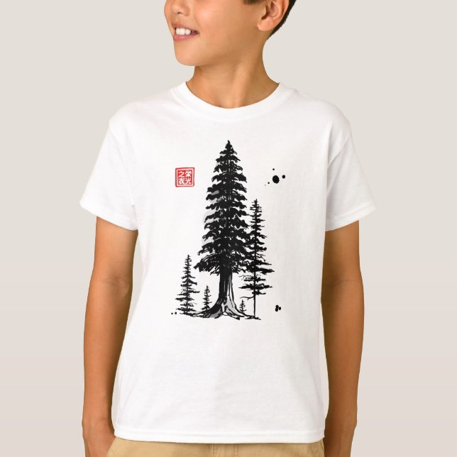 Camiseta Sequoias Florestas Sumi-e (Frente)