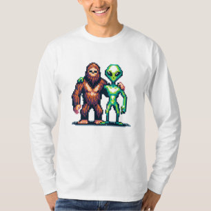 Camiseta Ser Alienígena Extraterrestre e Arte Pixel de Pé G