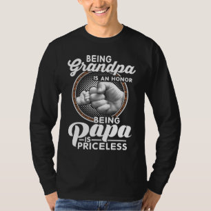 Camiseta Ser avô é uma honra Papai é precioso Dia dos Pais