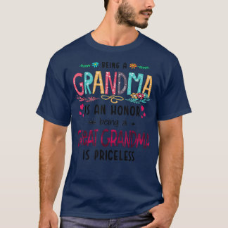 Camiseta Ser Avó é uma Honra Ser Bisavó É