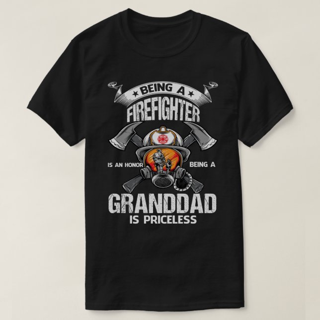 Camiseta Ser bombeiro é uma honra ser um GRANDDAD i (Frente do Design)