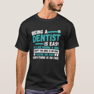 Camiseta Ser Dentista é Fácil Citação Divertida