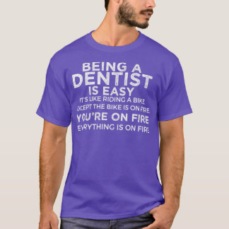 Camiseta Ser Dentista é fácil é como andar de bicicleta E