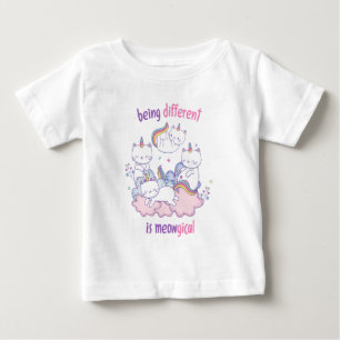 Camiseta Ser diferente é meowgical Gato unicórnio engraçado