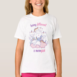 Camiseta Ser diferente é meowgical Gato unicórnio engraçado