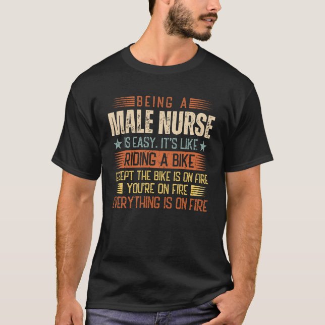 Camiseta Ser Enfermeira Masculina É Fácil (Frente)