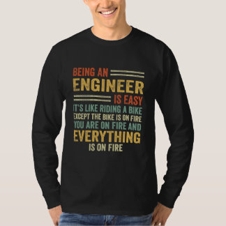 Camiseta Ser Engenheiro é fácil é como andar de bicicleta