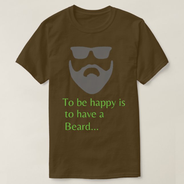 Camiseta Ser feliz é ter uma barba, jato clássico (Frente do Design)