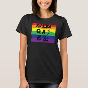 Camiseta Ser Gay é bom Orgulho gay Arco-Íris Palavra