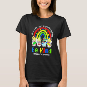 Camiseta Ser Gentil Mês de Conscientização do Autismo Gnomo