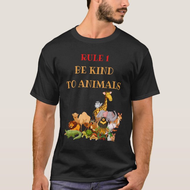 Camiseta Ser Gentil Para Os Animais 1 (Frente)