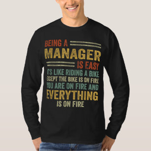 Camiseta Ser gerente é fácil, é como andar de bicicleta -