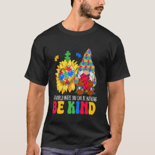 Camiseta Ser Gnome Gentil do Girassol Peças do Quebra-cabeç