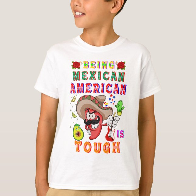 Camiseta Ser Mexicano-Americano É Difícil (Frente)