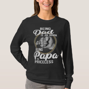 Camiseta Ser pai É Uma Honra Ser Papa É Uma Fath Sem Preço