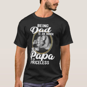 Camiseta Ser Pai É Uma Honra Ser Papa É Uma Fath Sem Preço